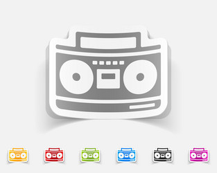 realistic design element cassette recorder vector image