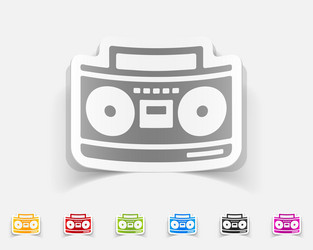 Realistic design element cassette recorder vector