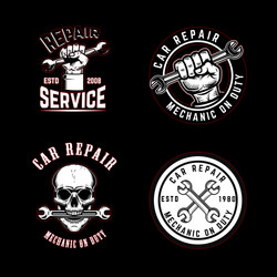 set of car repair emblems design element for logo Vector Image