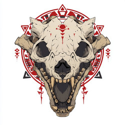 skull-themed esports logo design Vector Image