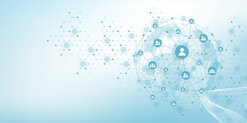 global network connection concept big data vector image