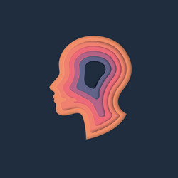 Head of a man and layers vector