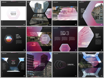 minimal brochure templates with hexagonal design vector image