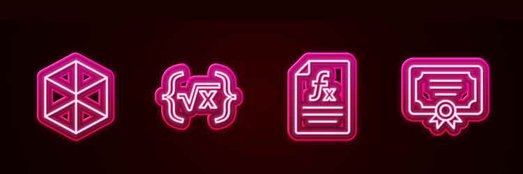 set line geometric figure cube square root of x vector image