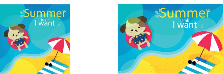 summer background with puppy in a float vector image