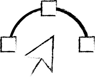 figure arrow cursor with nodes design image vector image