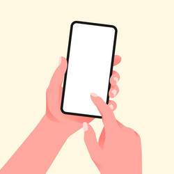 hand use smartphone mock up with copy space vector image