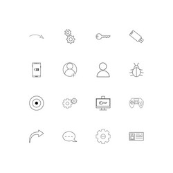 internet technologies simple linear icons set vector image