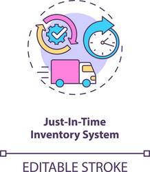 Just-in-time inventory system concept icon vector