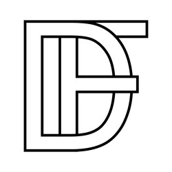 Logo df fd icon sign two interlaced letters d f Vector Image