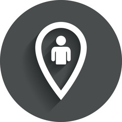 map pointer user sign icon marker symbol vector image