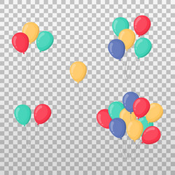 Set objects with random number balloons vector