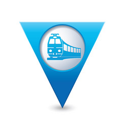 train icon on map pointer blue vector