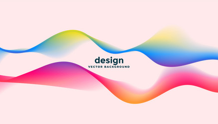 two dynamic flowing waves in colorful style vector image