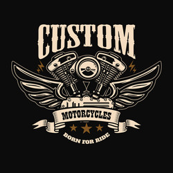 Winged Motorcycle Emblem Vector Image