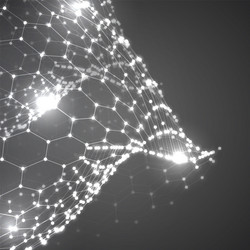 3d object from a hexagon grid with dots stylish vector image