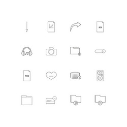 files and folders sign simple linear icons set vector image