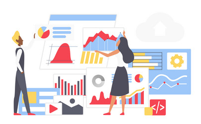 searching engine optimization analysis process vector image