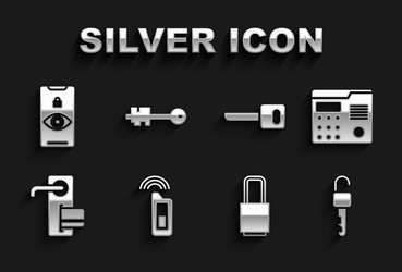 set car key with remote house intercom system vector image