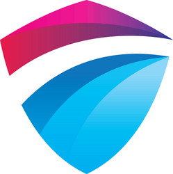 Shield gradient logo design Royalty Free Vector Image