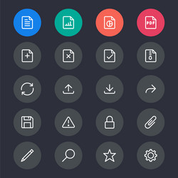 Document Line Icons - Office & File vector image