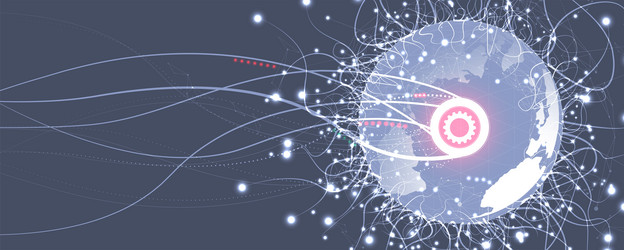 neural network concept connected cells with links vector image