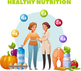 Nutritionist unhealthy diet cartoon Royalty Free Vector