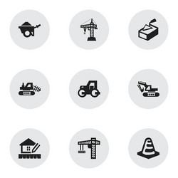 Set of 9 editable structure icons includes vector