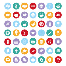 icons food products and dishes different vector