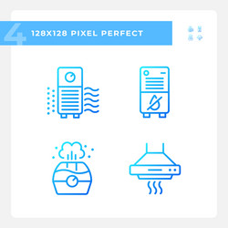 Indoor air quality gradient linear icons set vector