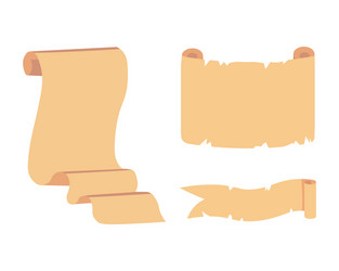 old paper scroll set retro document script vector image