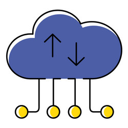 remote cloud computing and data storage icon vector image