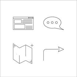 web simple linear icon setsimple outline icons vector image