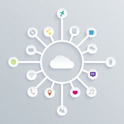 cloud computing concept background with a lot vector