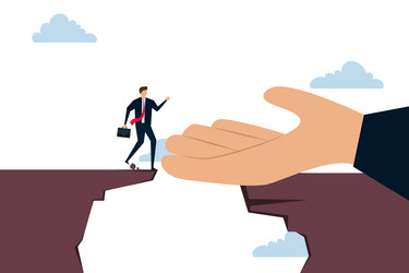Career development support helping hand lift up Vector Image