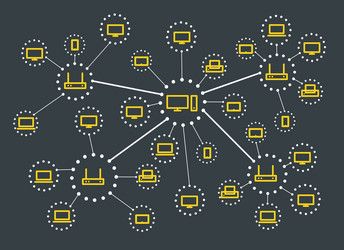 modern web media network scheme lineart design vector