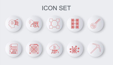 set line pickaxe smart contract blockchain vector image