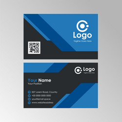 Simple abstract geometric blue business card vector