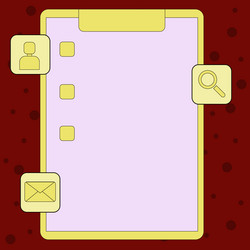 Colorful clipboard with tick box and three apps vector