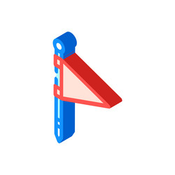 Flag red pointer map location isometric icon vector