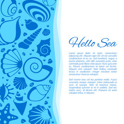 summer background with seashell frame vector