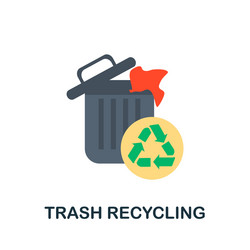 trash recycling flat icon simple element from vector image