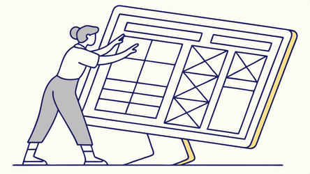 web designer crafting user interface layout vector image