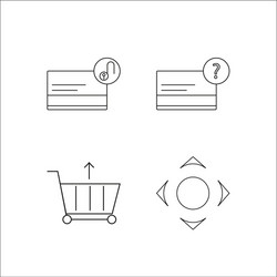 web simple linear icon setsimple outline icons vector image