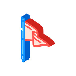 Flag pointer map location isometric icon vector