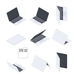 Flat isometric laptops notebooks vector