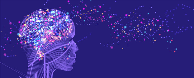 neural network concept connected cells with links vector image