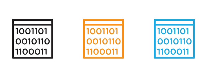binary code icon thin line set vector image