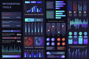 Bundle infographic ui ux kit elements vector