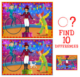 Circus Differences Game - Find the Differences vector image